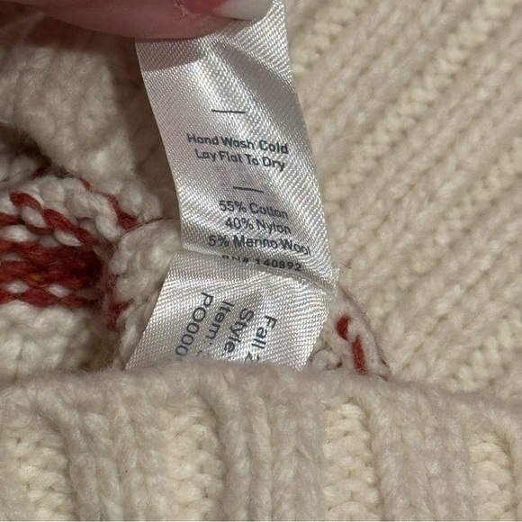 NEW Marine Layer Amy Mock Neck Sweater Color Chili Cream Marl Stripe Cozy Size M - Picture 10 of 12